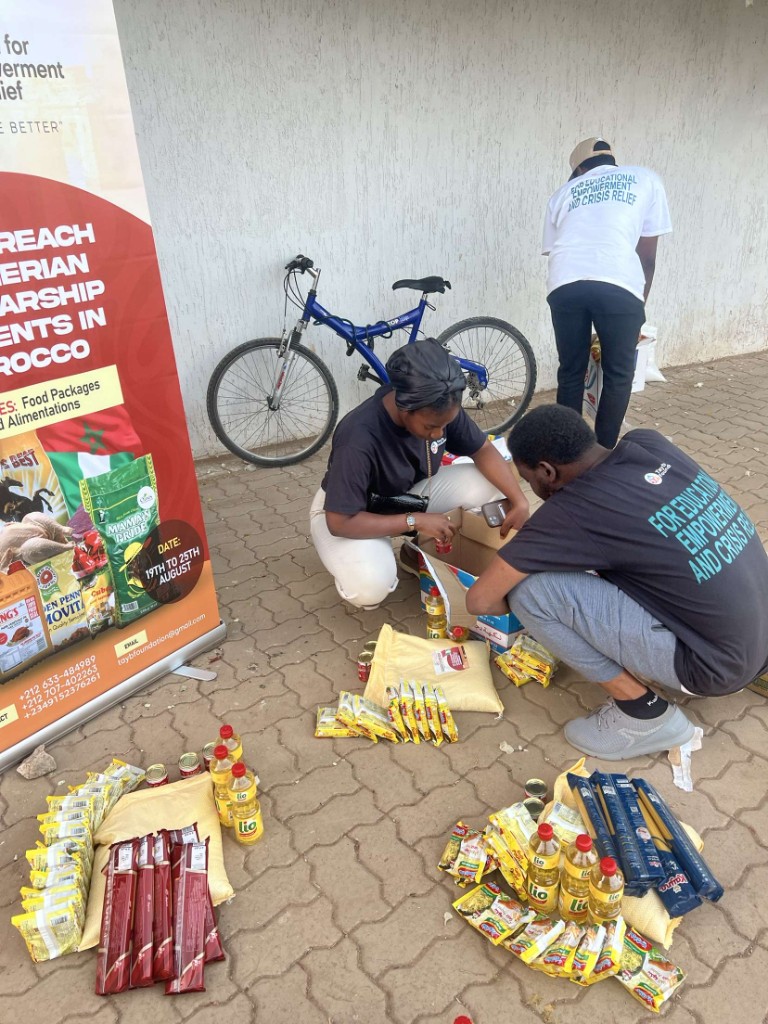 Tayb Foundation Morocco outreach — Field supplies gathered for the August outreach programme